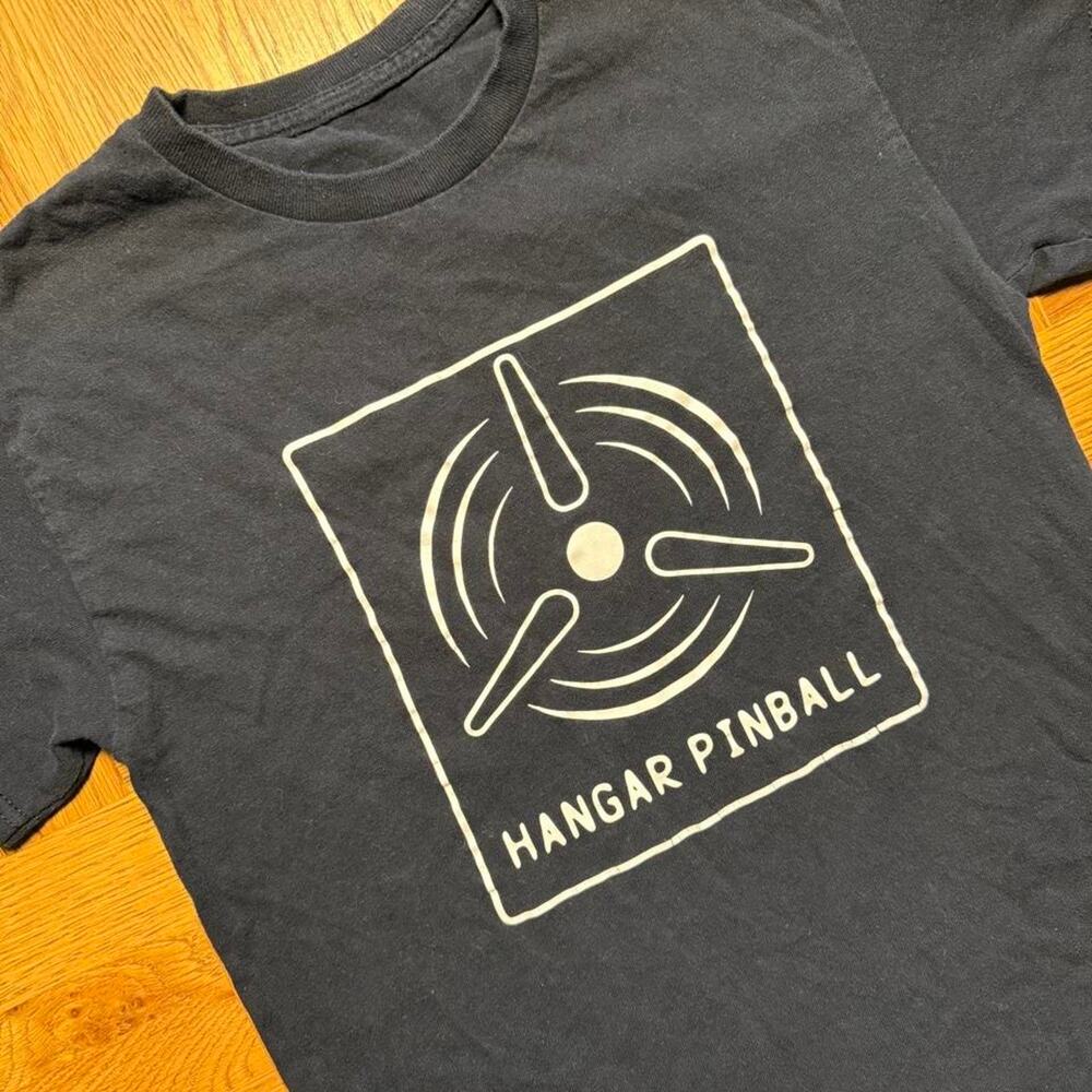 Hangar Pinball Black Graphic T-Shirt Estimated Small